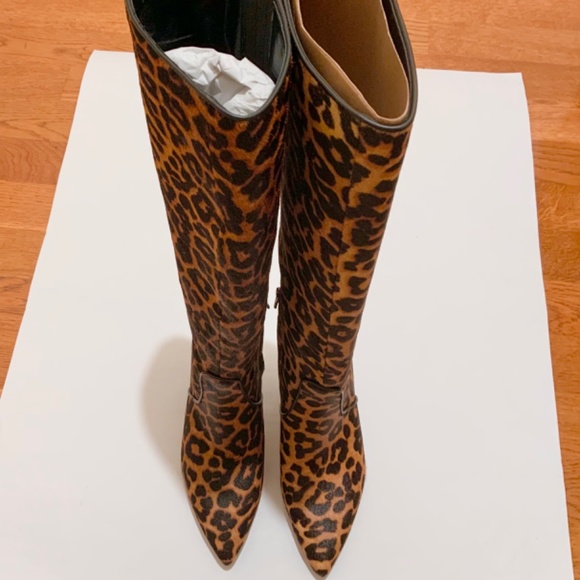 MICHAEL KORS Katerina Leopard Calf Hair Knee-High Stiletto Heels Boots 6.5 - Picture 8 of 16